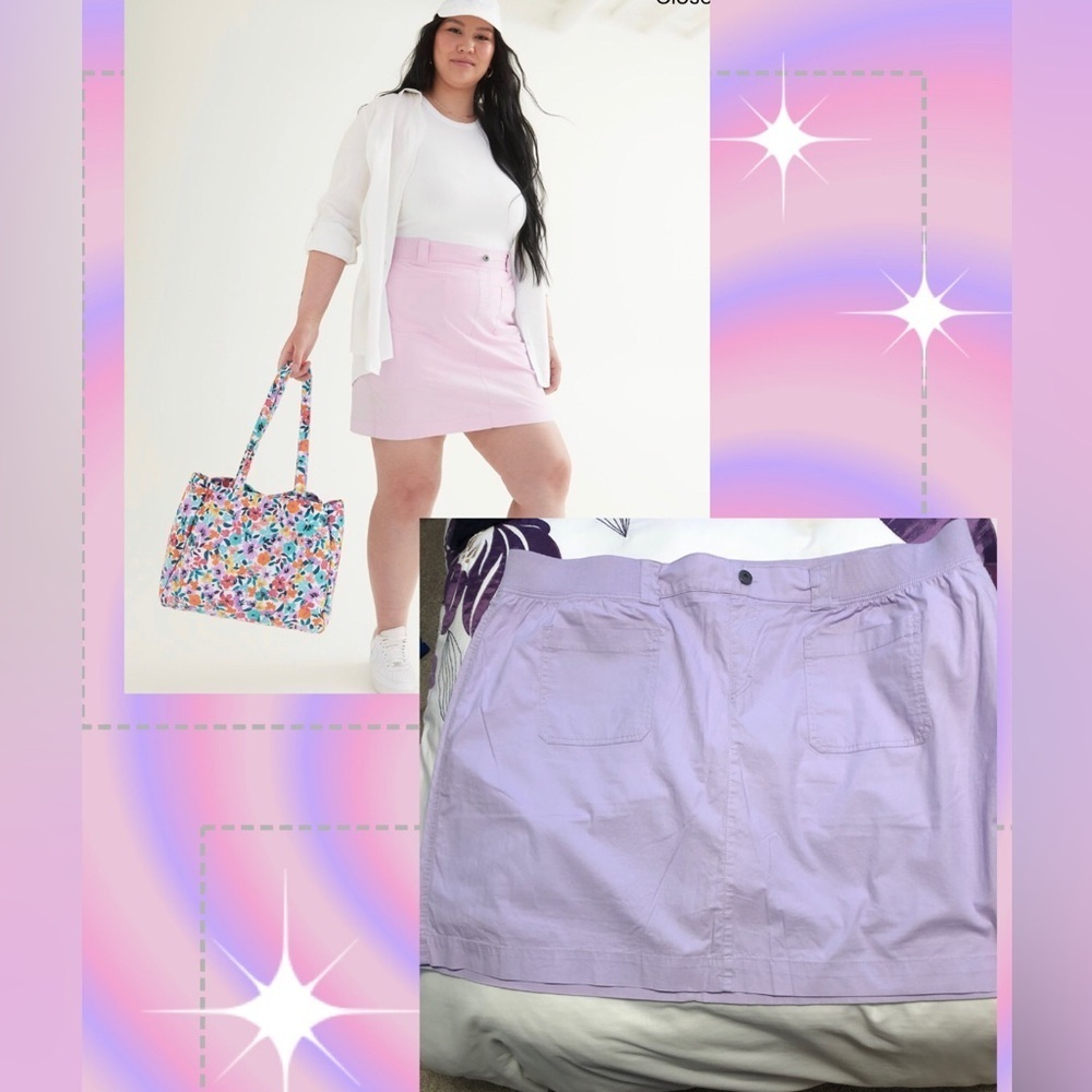 Penn 4X Cotton Cargo Skort with Rib Waistband Pastel Lilac Size 26 Golf Sportp